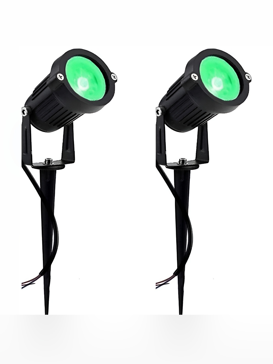 

SPARK WORLD Black & Green 2 Pieces Textured Metal Outdoor Lamps