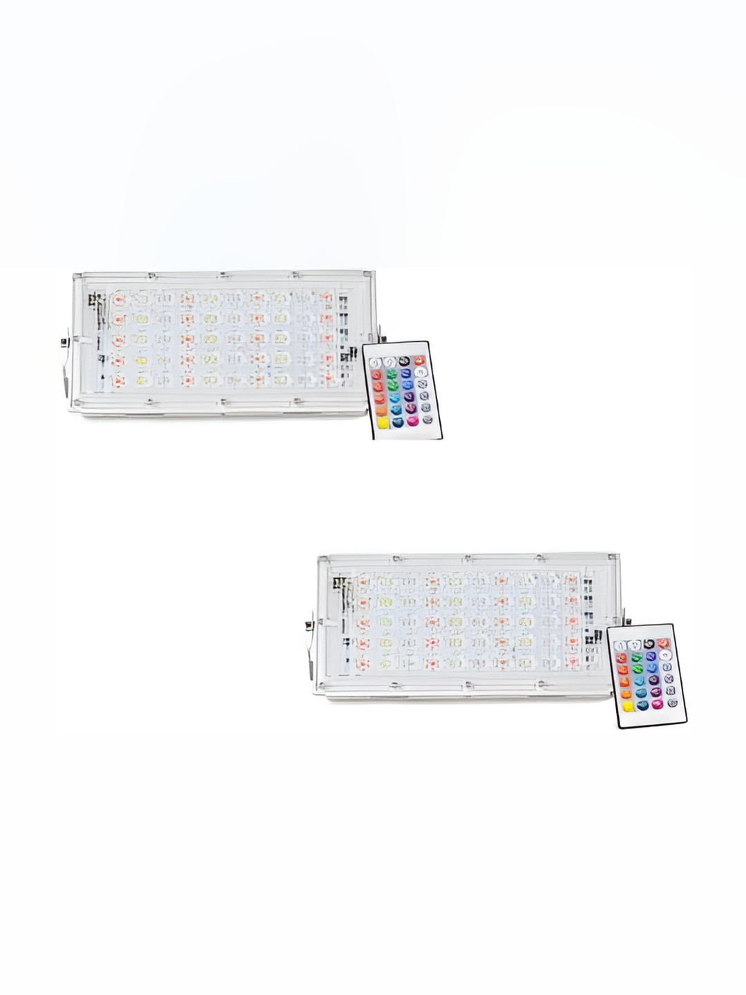 

SPARK WORLD White & Blue 2 Pieces Metal Rectangle Shaped Outdoor Lamps