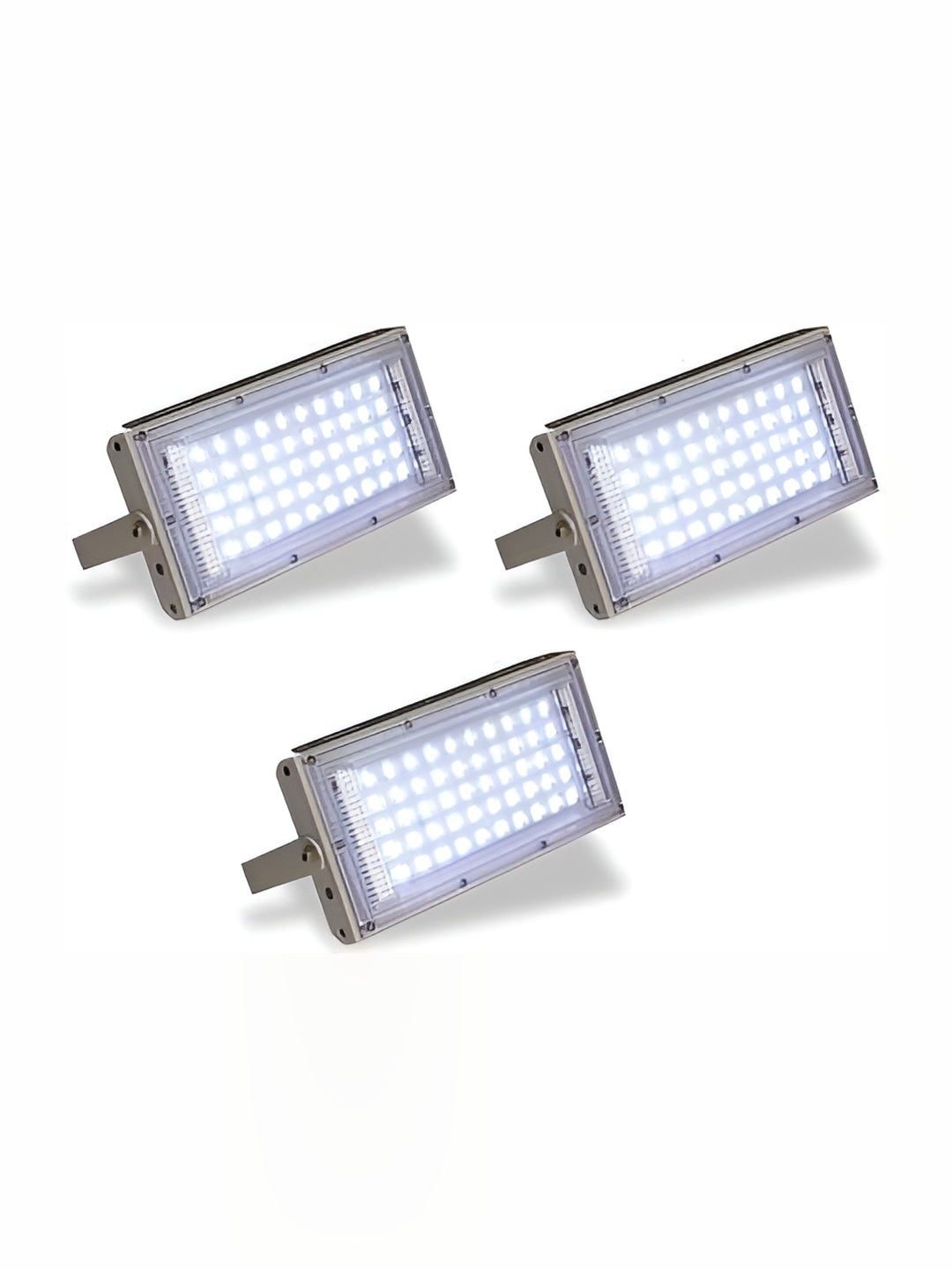 

SPARK WORLD 3Pc White Metal Square Shaped Outdoor Lamps