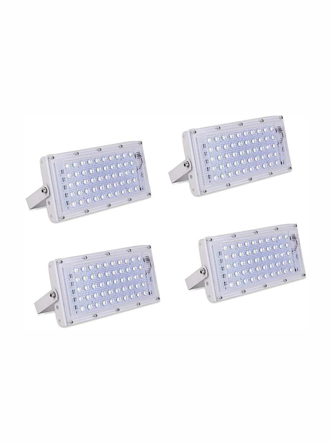 

SPARK WORLD 4 Pieces Rectangle Shaped Water resistant Outdoor Lamps, White