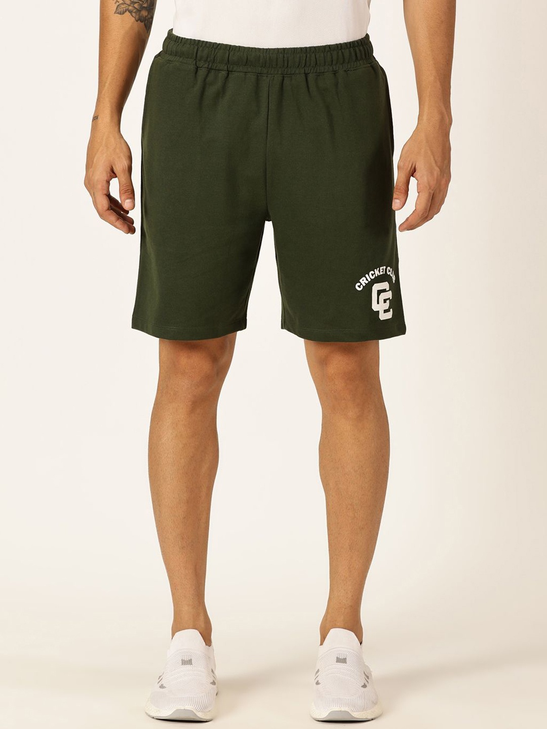 

Thomas Scott Men Mid-Rise Cotton Shorts, Green