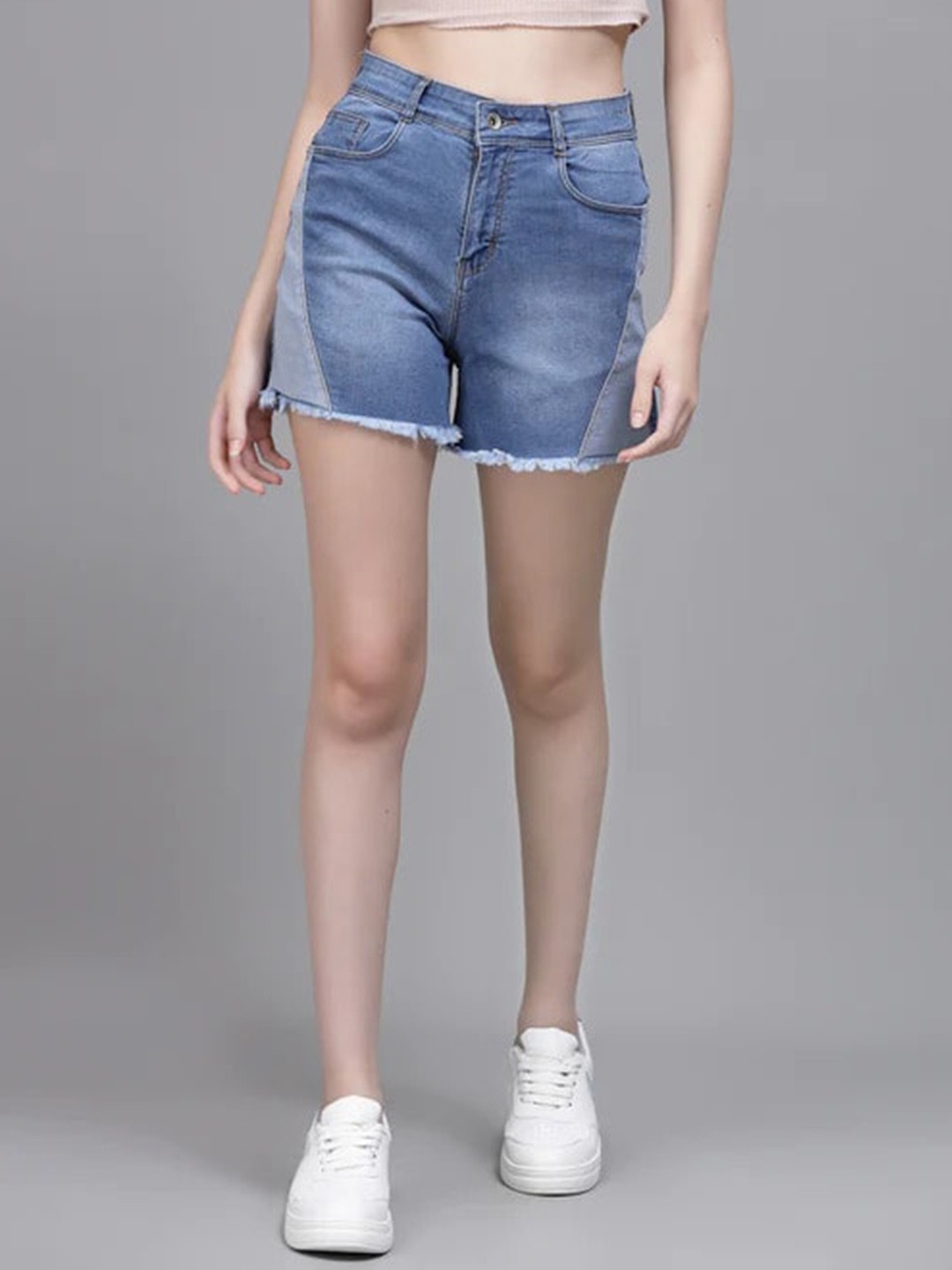 

Global Republic Women Washed Denim Shorts Technology, Blue