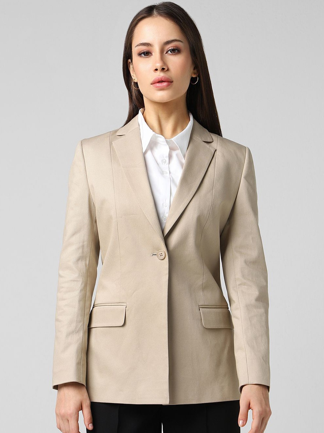 

Van Heusen Woman Single-Breasted Blazer, Beige