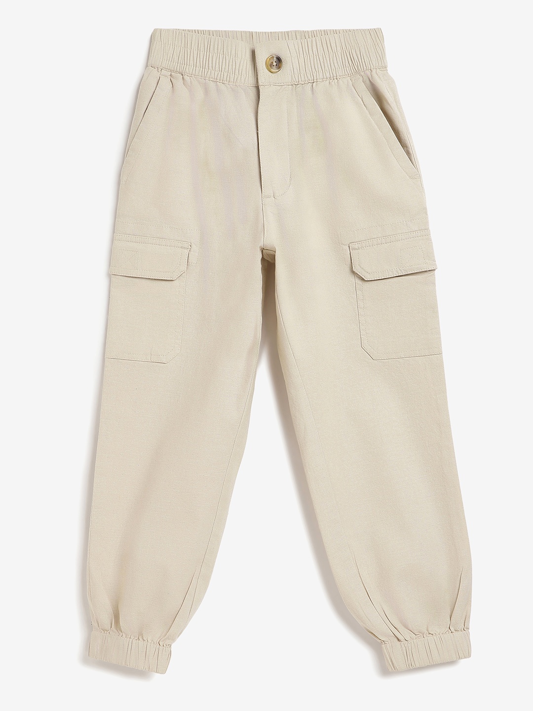 

Campana Boys Mid-Rise Plain Joggers Trousers, Beige