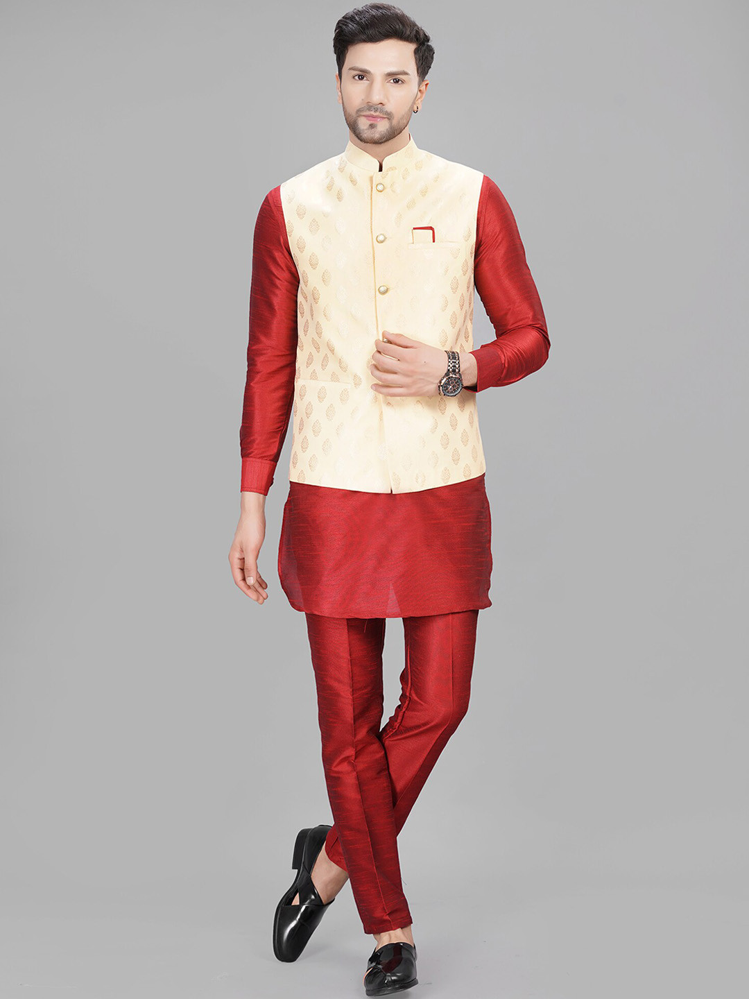 

LA'SCOOT Regular Kurta with Pyjamas, Beige