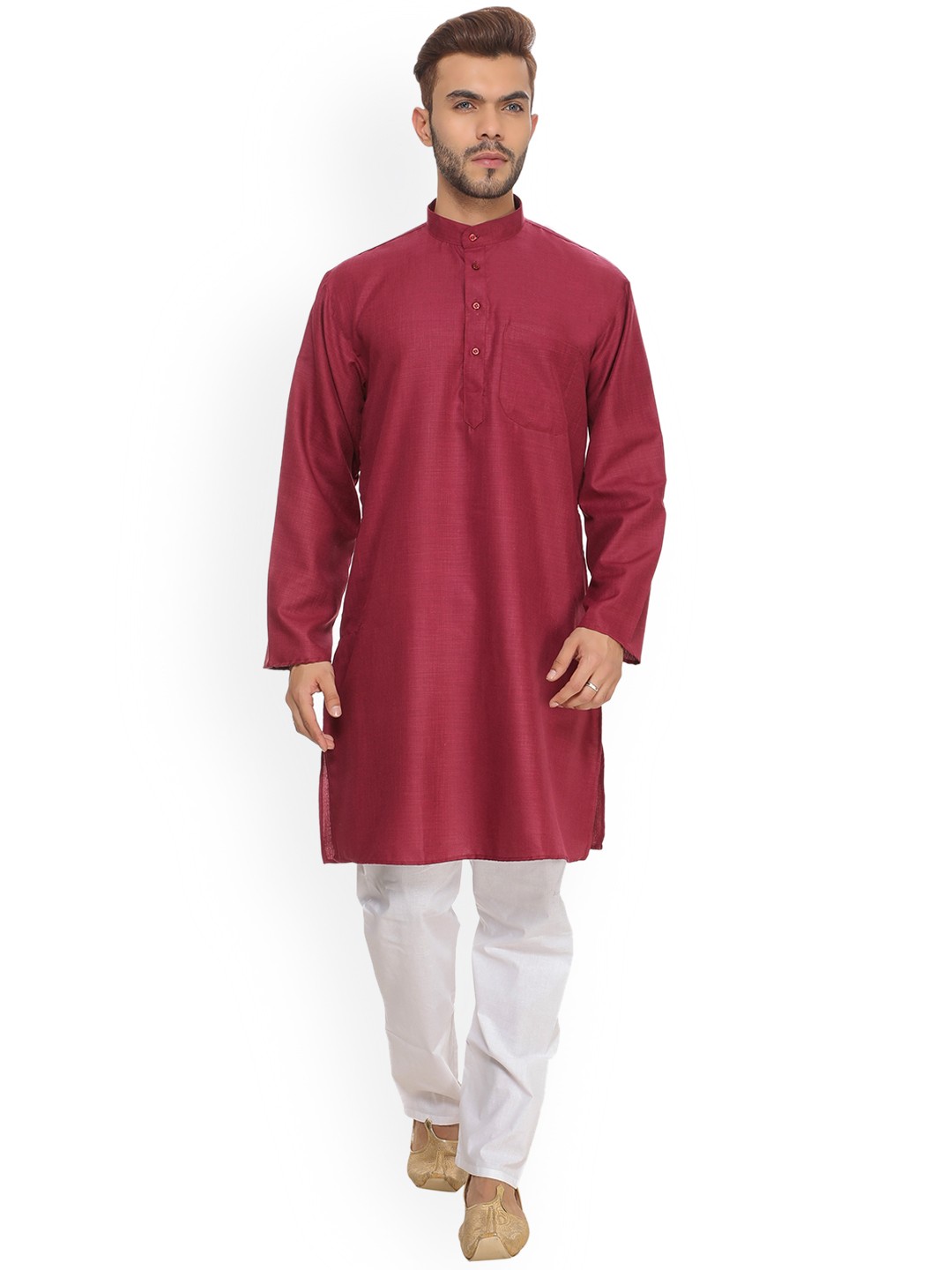 

LA'SCOOT Regular Kurta with Pyjamas, Maroon