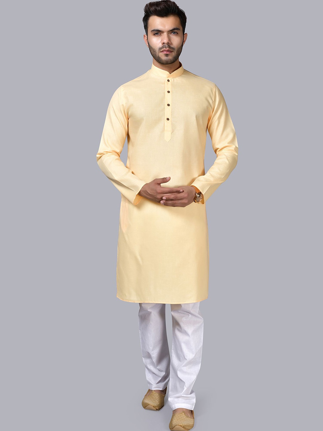

LA'SCOOT Regular Kurta with Pyjamas, Yellow