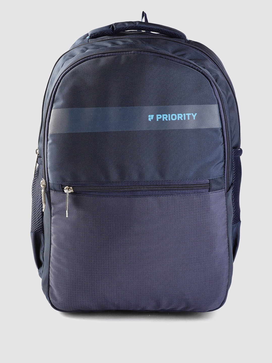 Priority Unisex Brand Logo Printed Backpack-42L, Navy blue