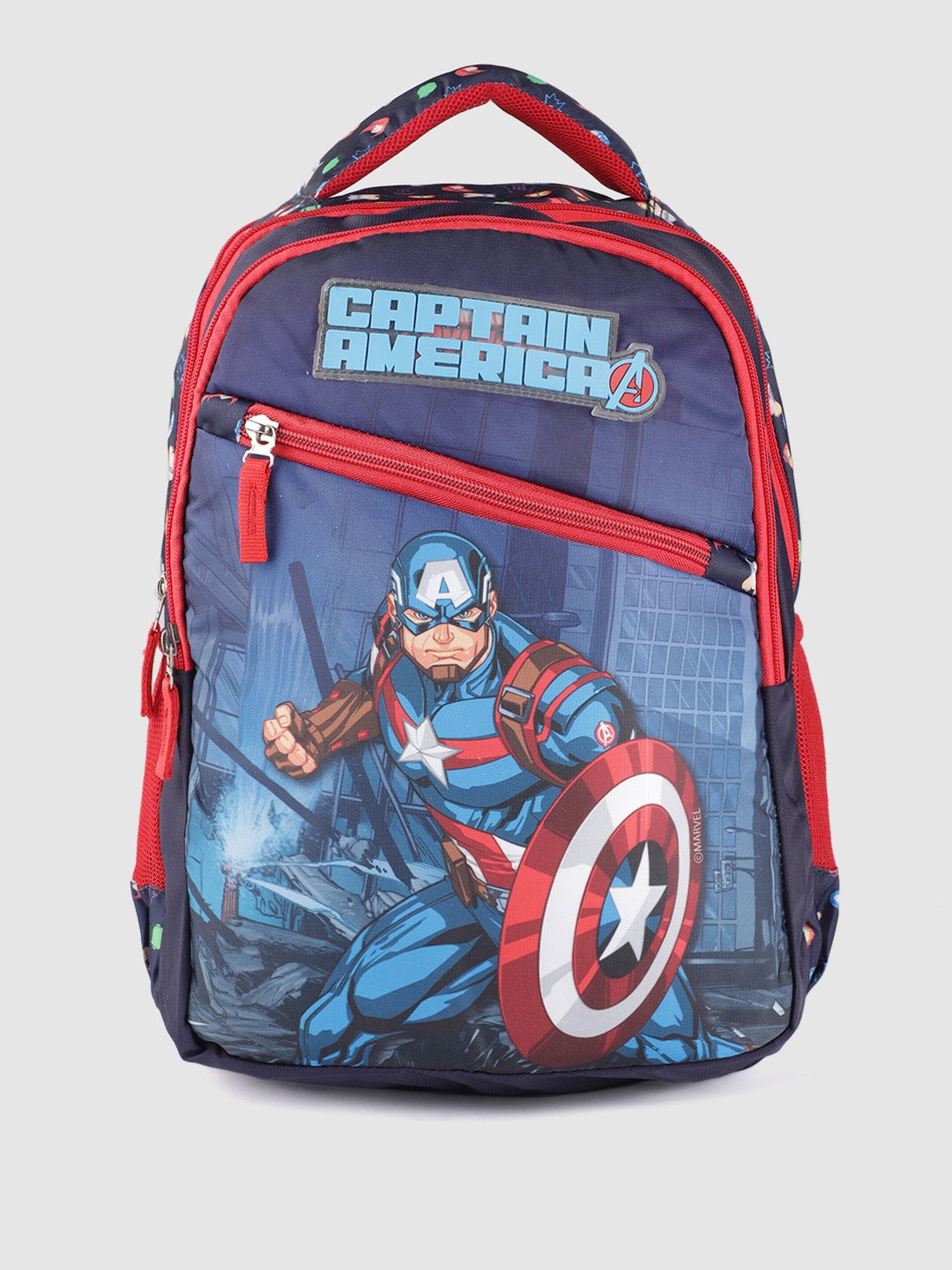 

Priority Boys Marvel Avengers Captain America Printed Backpack-25L, Navy blue