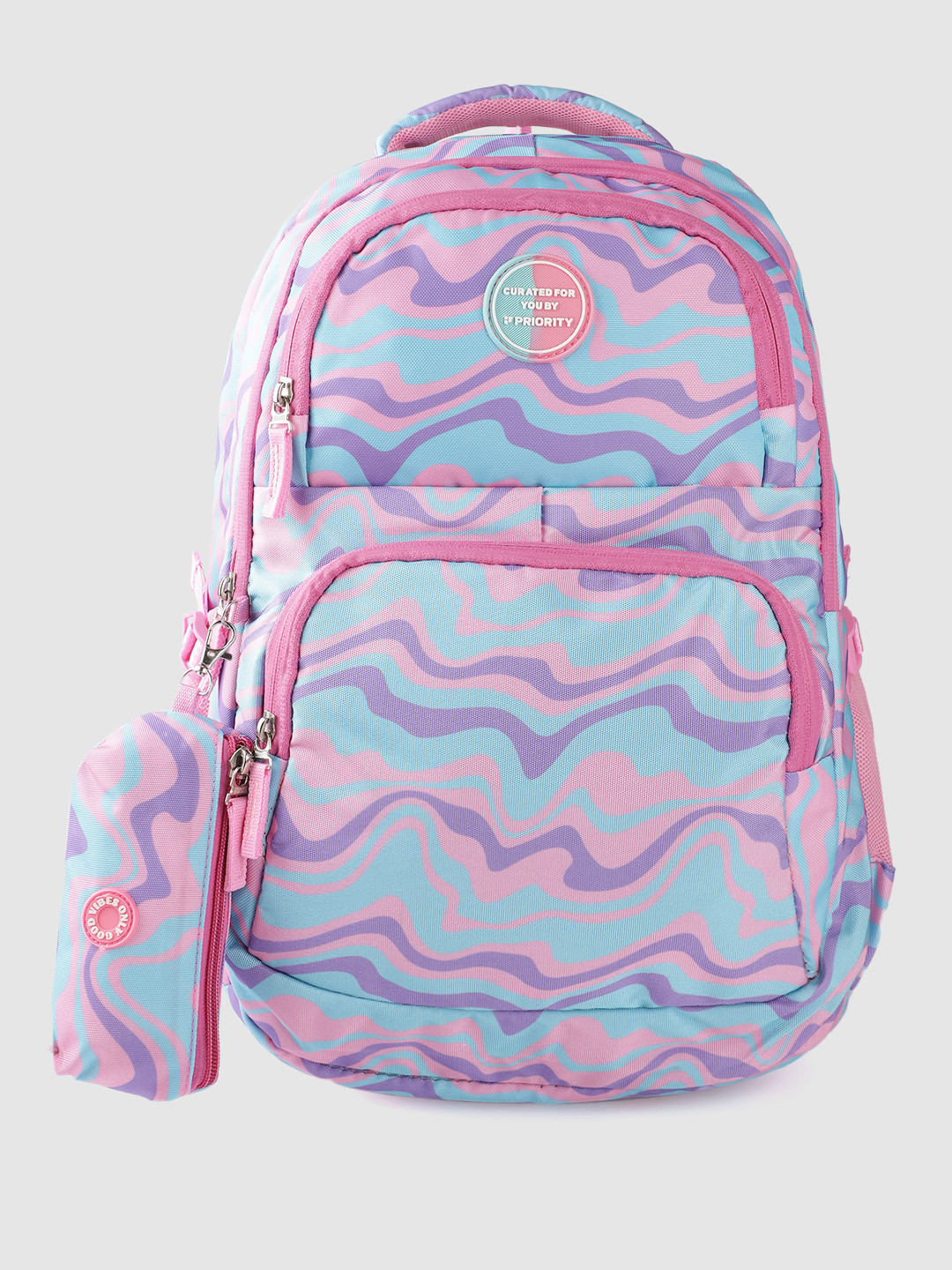 

Priority Girls Geometric Printed Laptop Backpack - 40 L, Pink