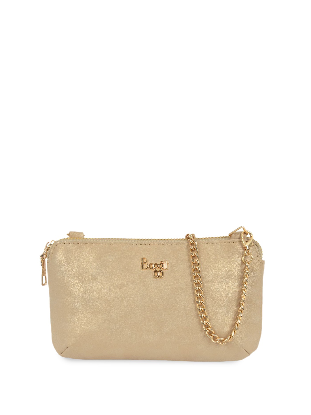 

Baggit Women PU Structured Sling Bag, Gold