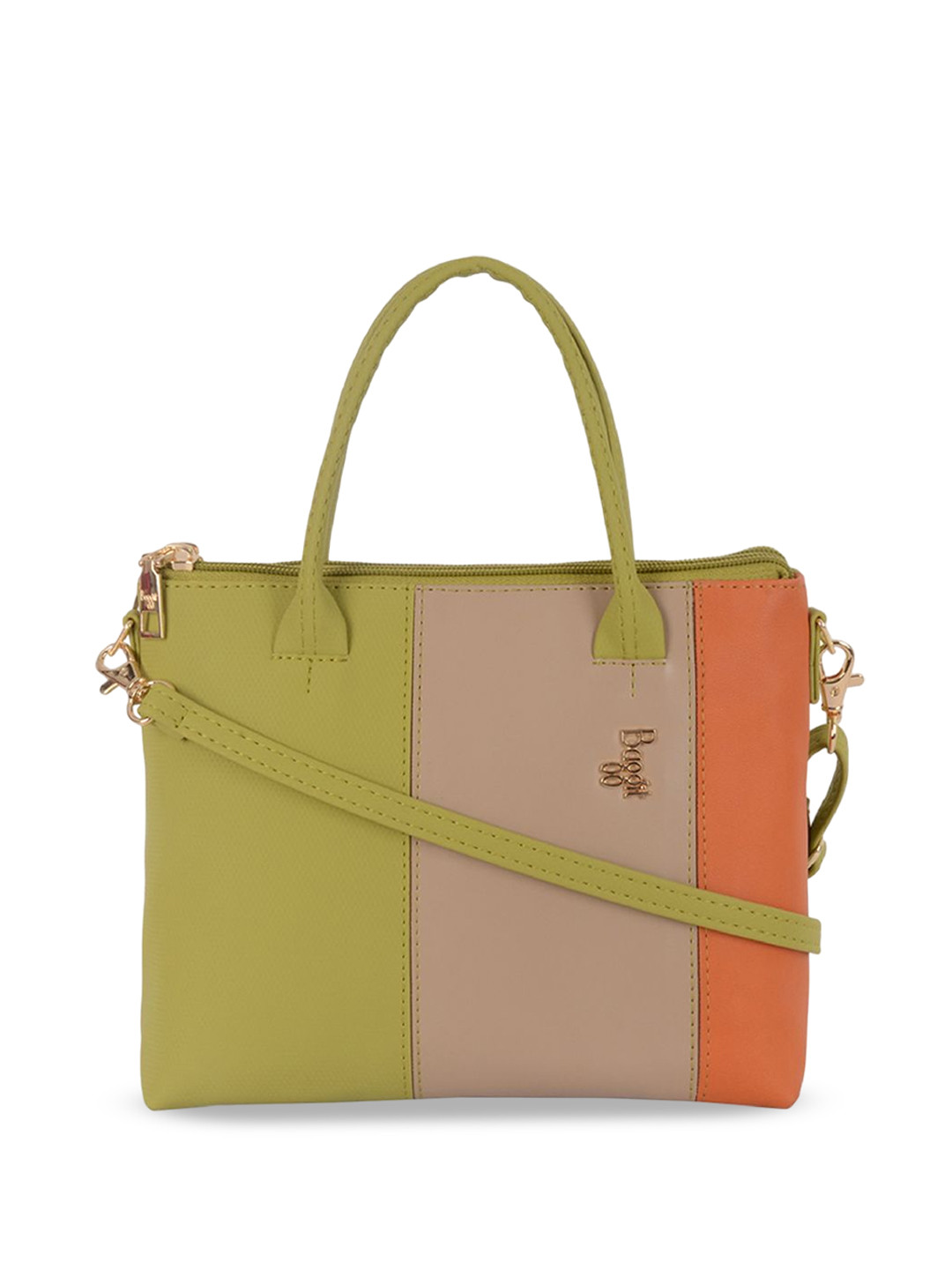 

Baggit Women Colourblocked PU Swagger Handheld Bag, Green