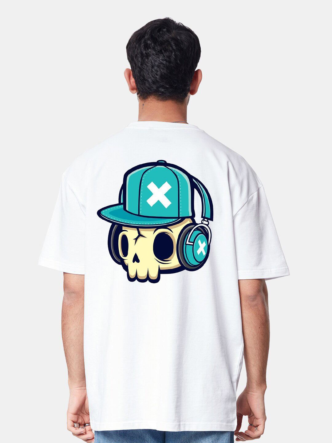 

RARESCAPE Men Graphic Printed Oversized T-shirt, White