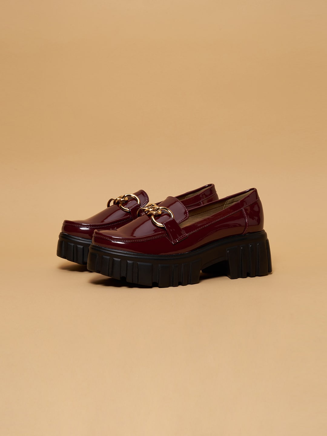 

ERIDANI Cherry Embellished Chunky Loafers, Maroon