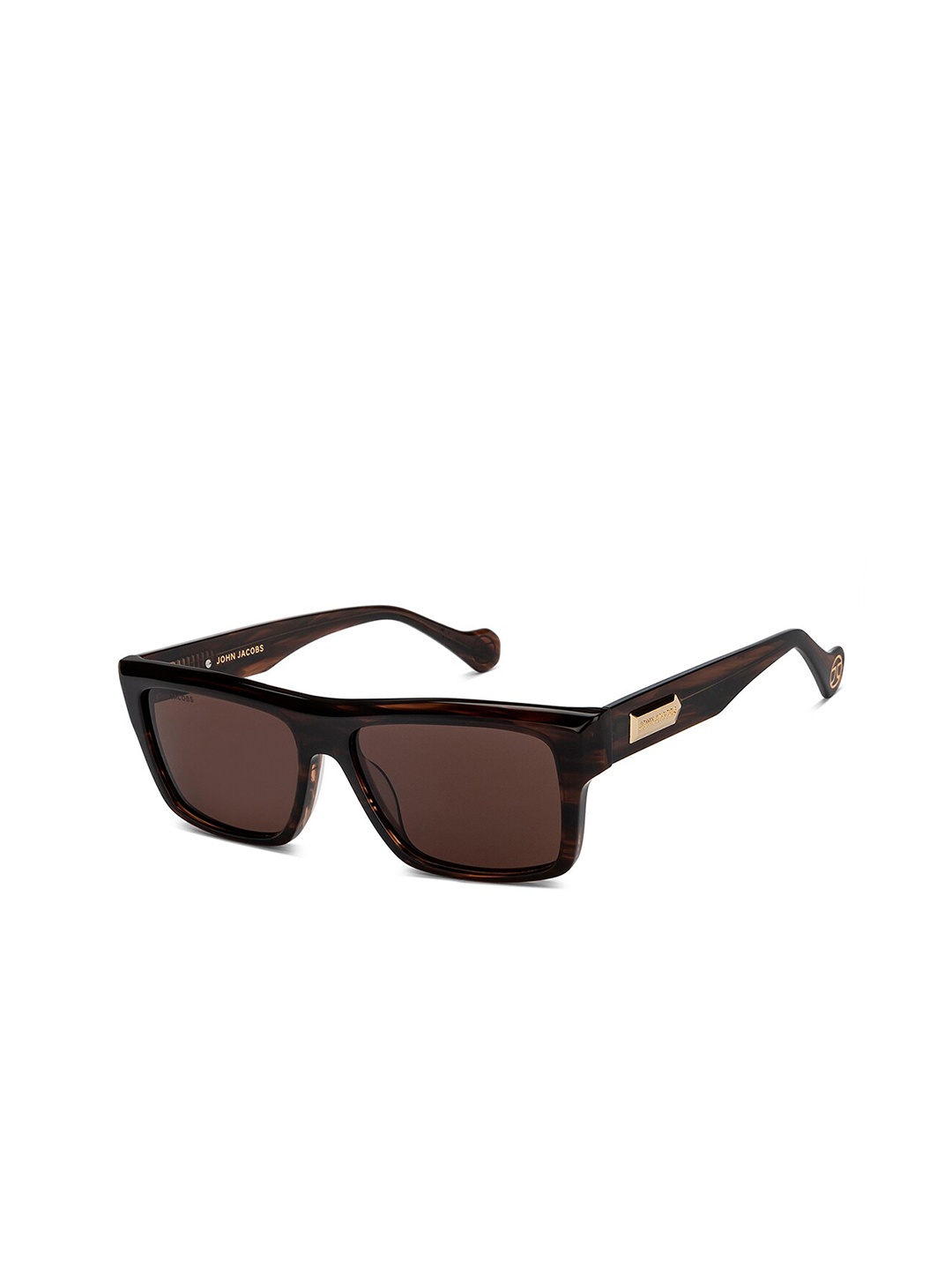 

John Jacobs Unisex Rectangle Sunglasses with UV Protected Lens 216877, Brown