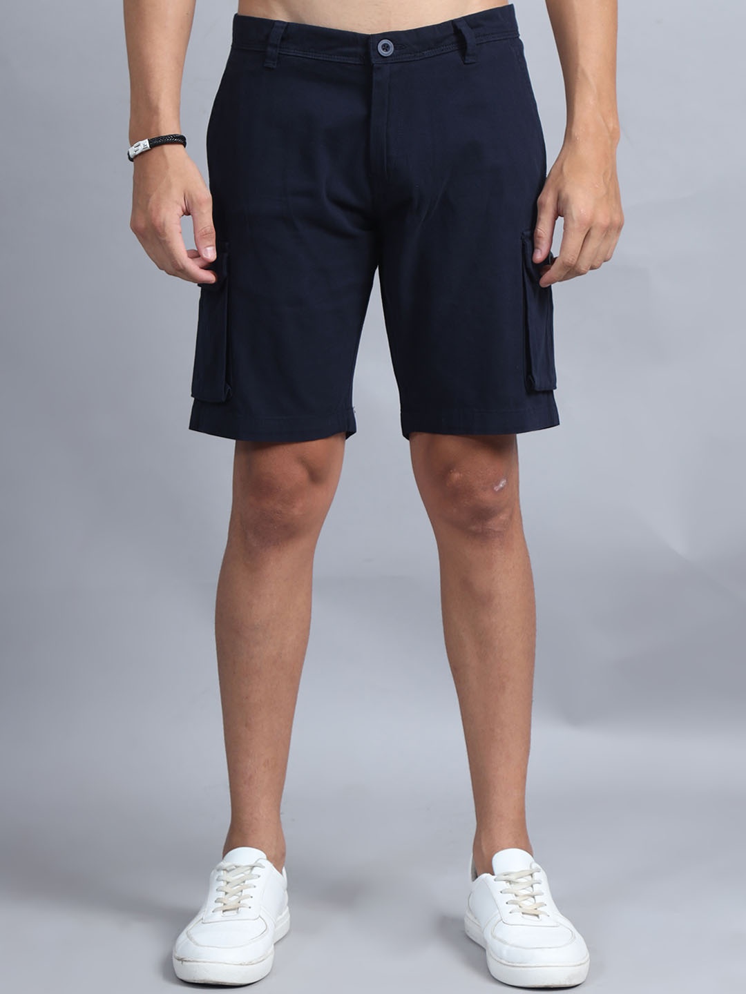 

SILISOUL Men Mid-Rise Cargo Shorts, Navy blue
