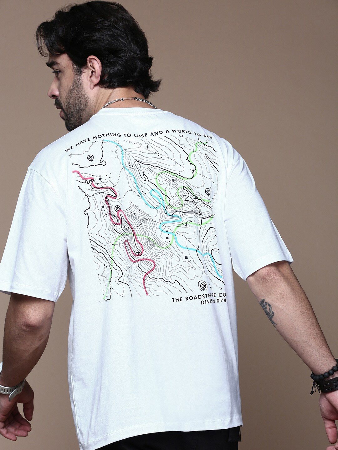 

The Roadster Lifestyle Co. Men Graphic Printed Cotton T-shirt, White