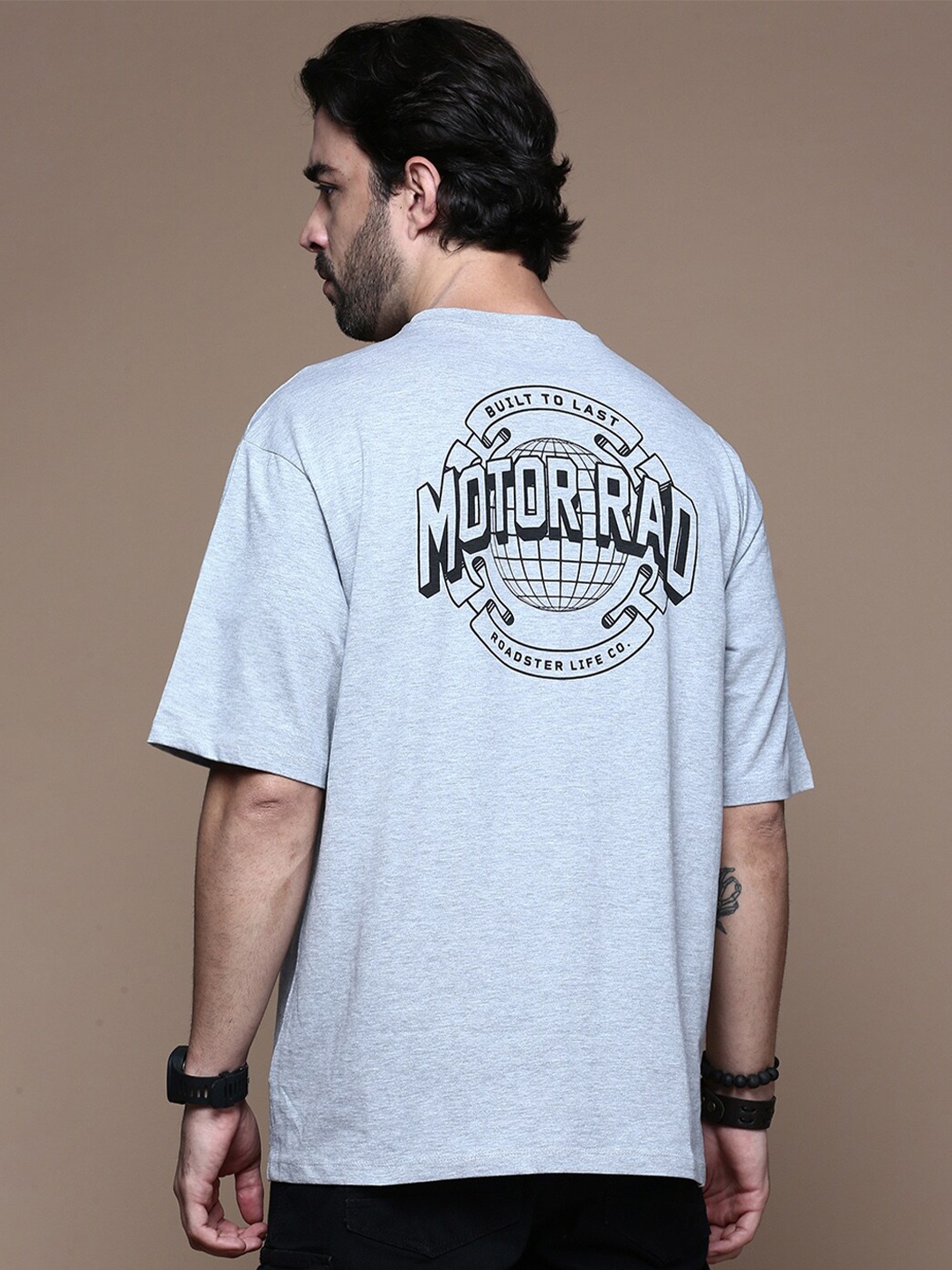 

The Roadster Lifestyle Co. Men Graphic Printed Cotton T-shirt, Grey