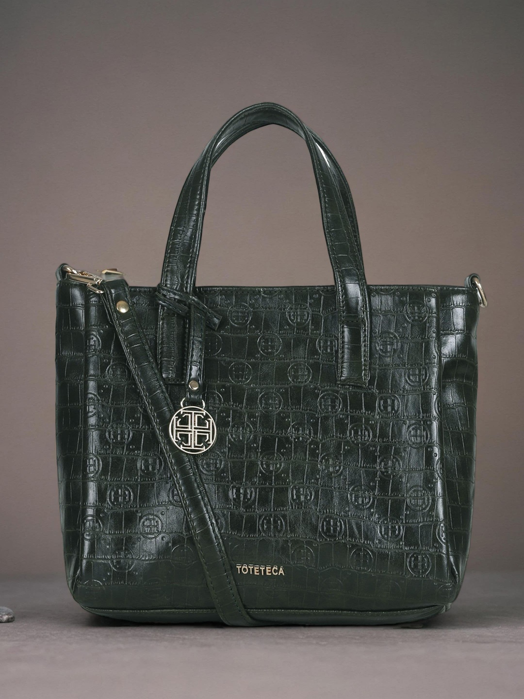 

Toteteca Women Textured PU Shopper Shoulder Bag with Quilted, Green