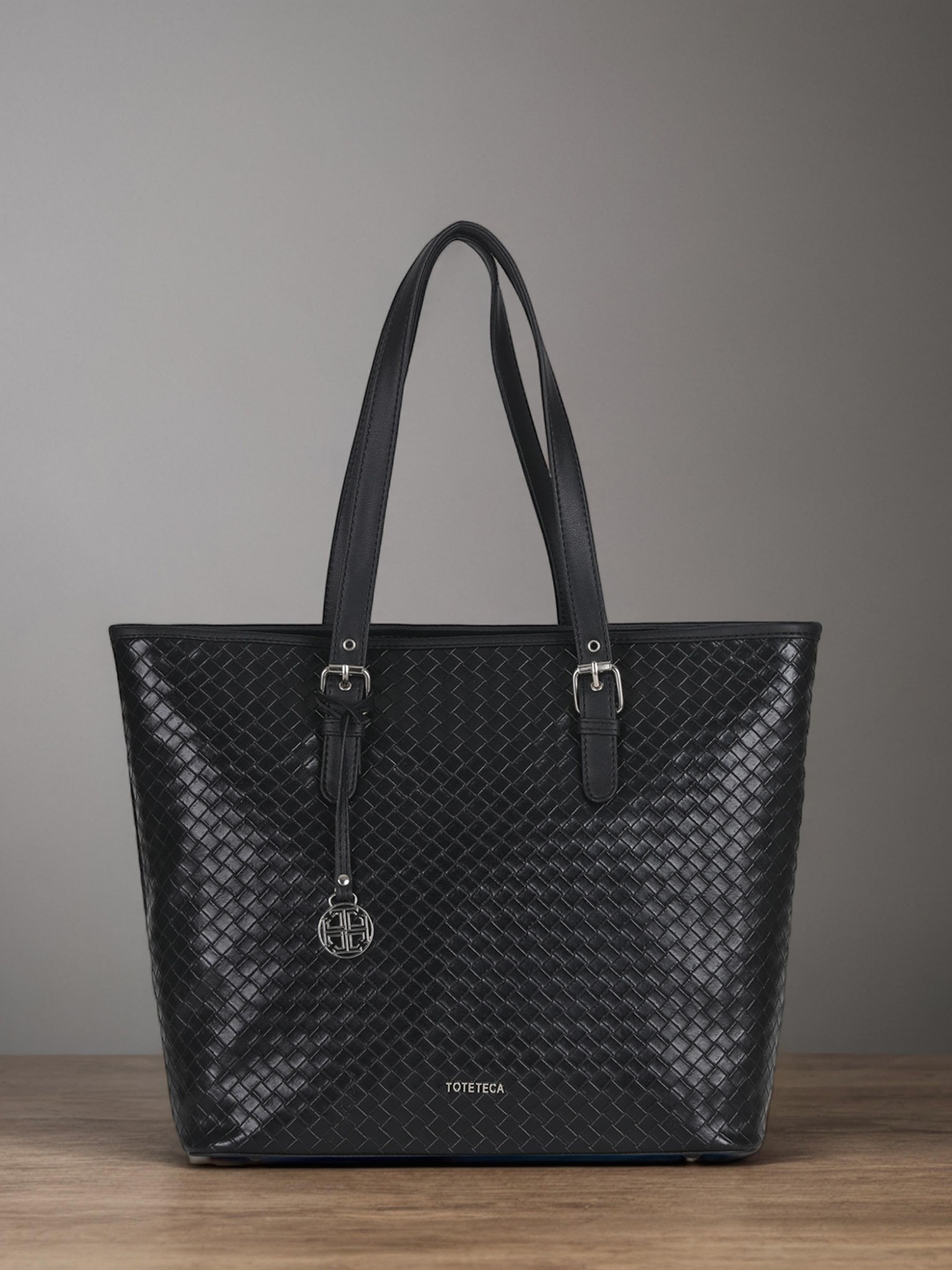 

Toteteca Textured PU Oversized Shopper Shoulder Bag with Quilted, Black