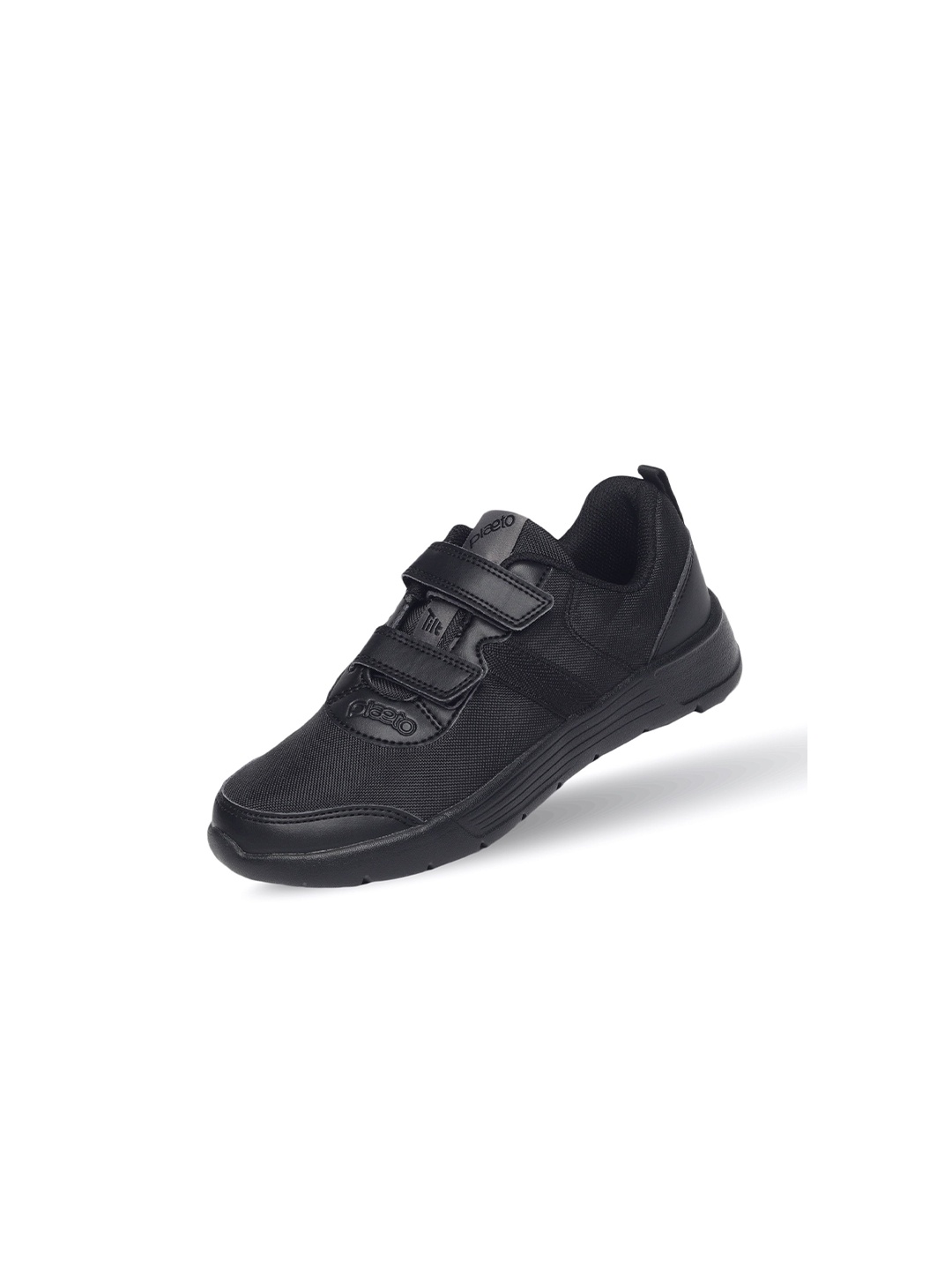 

plaeto Kids Round Toe Mesh Aspire Multiplay School Shoes, Black