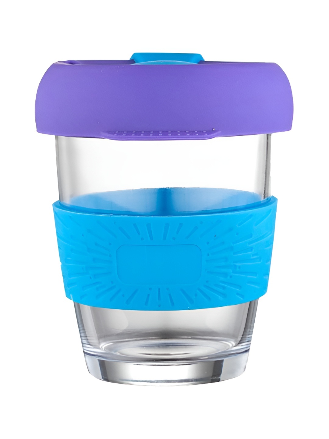 

P-Plus International Blue Glass Transparent Mugs With Lid 350 ml