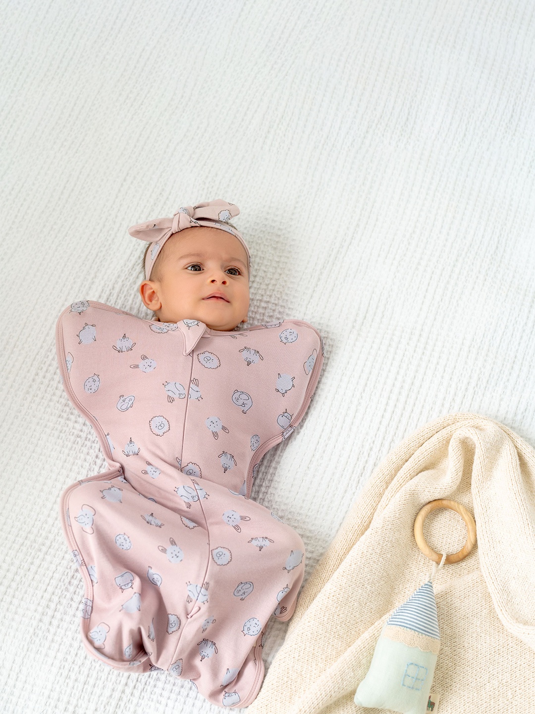 

cocoon care Infants Printed Muslin Sleeping Bag, Rose