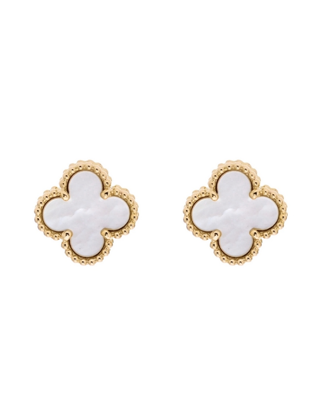 

SALVE Floral Studs Handcrafted Earrings, White