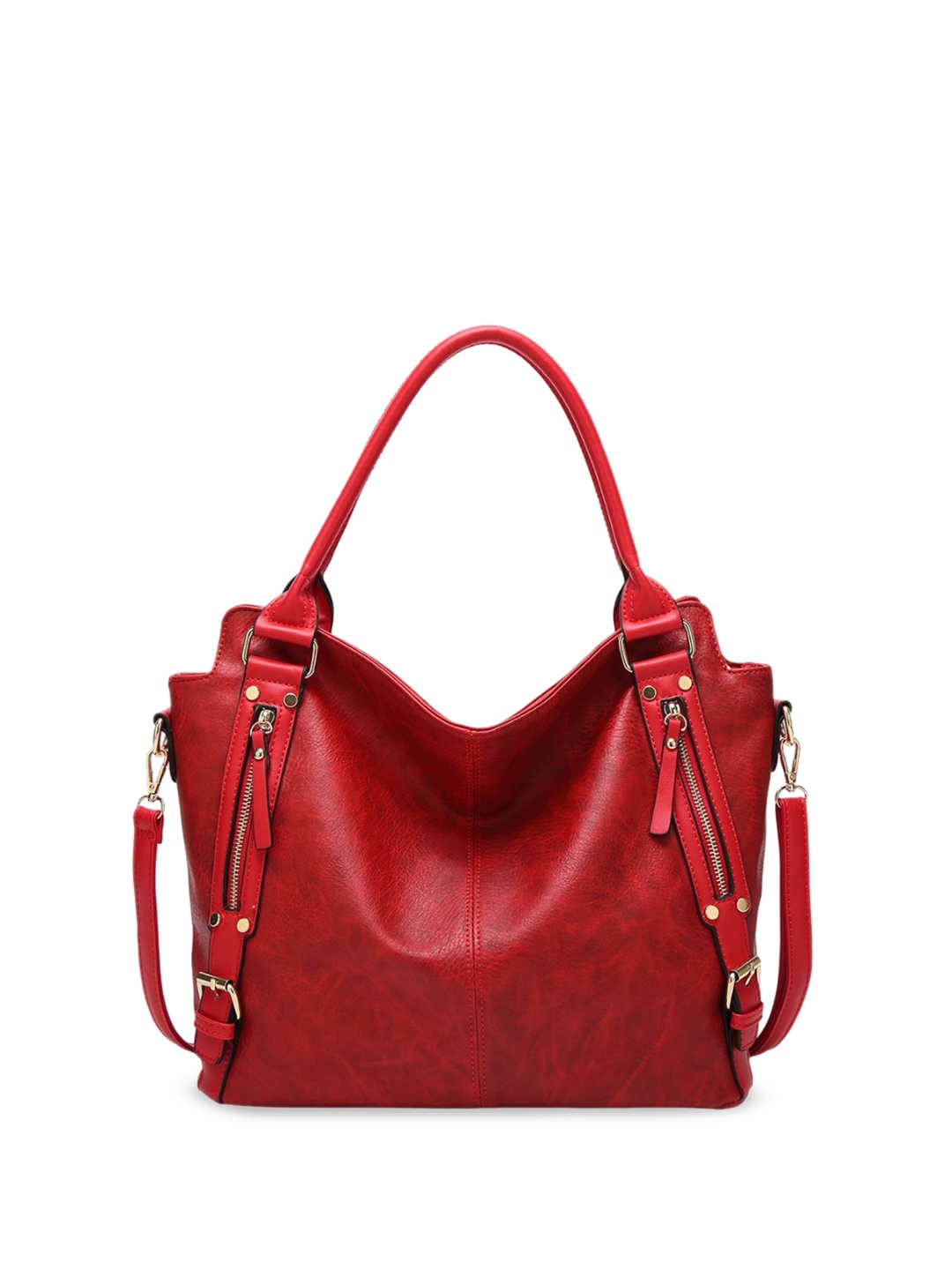 

SYGA Leather Structured Handheld Bag, Red