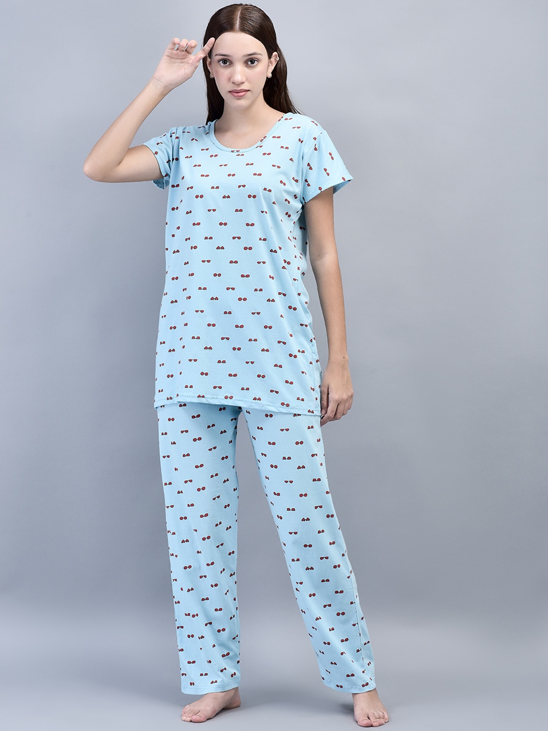 

Noty Women Printed Night suit, Blue