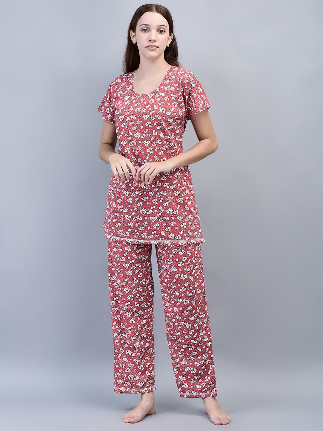 

Noty Women Printed Night suit, Red