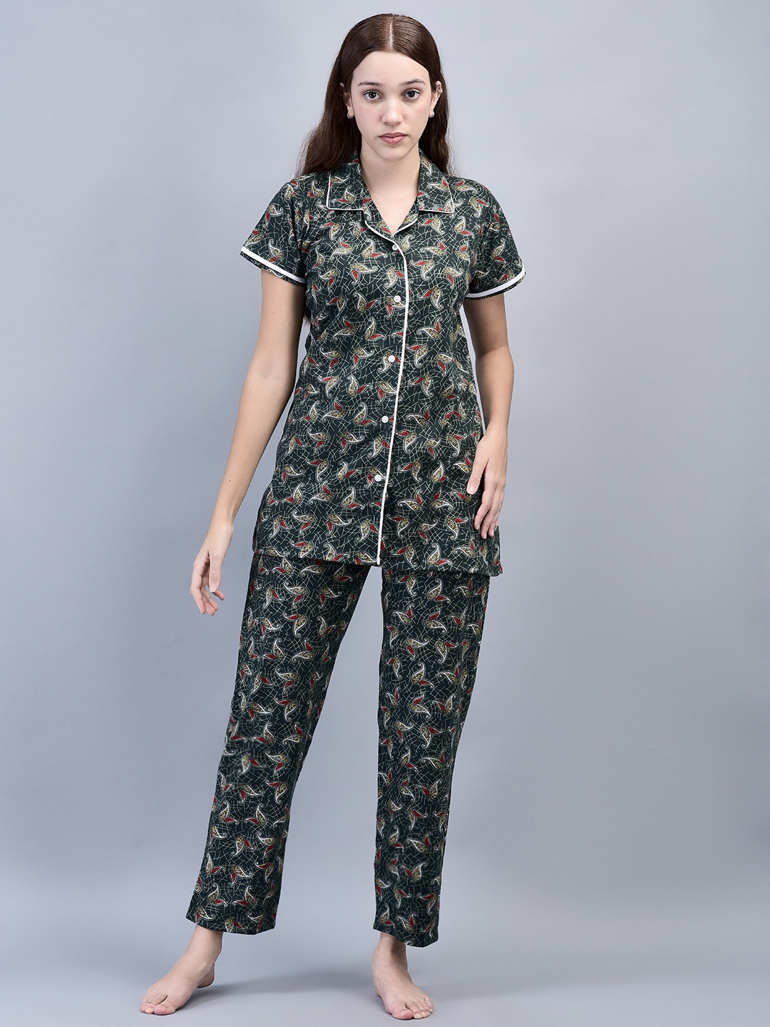 

Noty Women Printed Night suit, Green