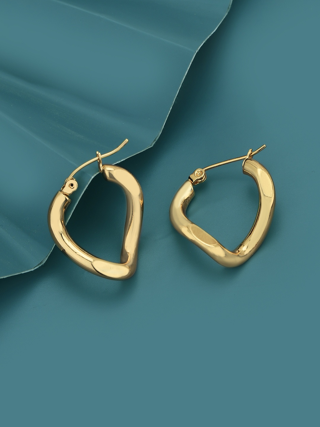 

Carlton London Gold-Plated Contemporary Hoop Earrings