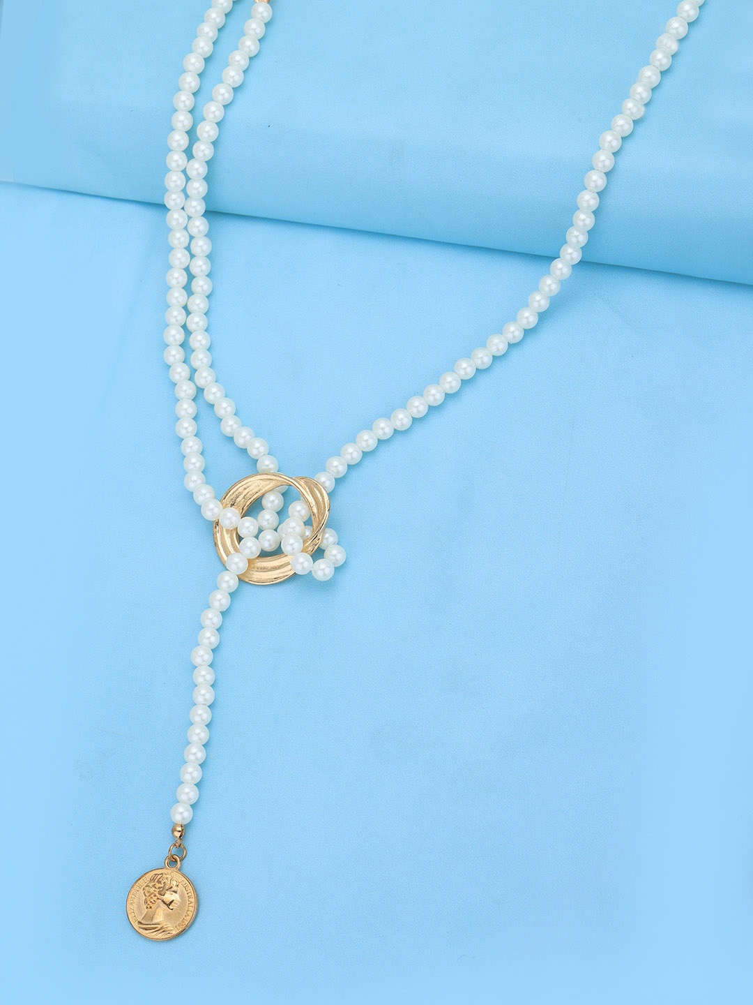 

Carlton London Rose Gold-Plated Layered Necklace, White