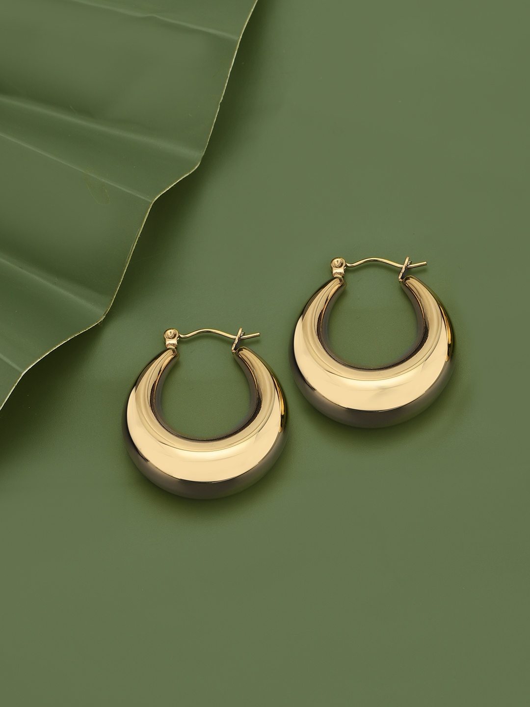 

Carlton London Gold-Plated Oval Hoop Earrings