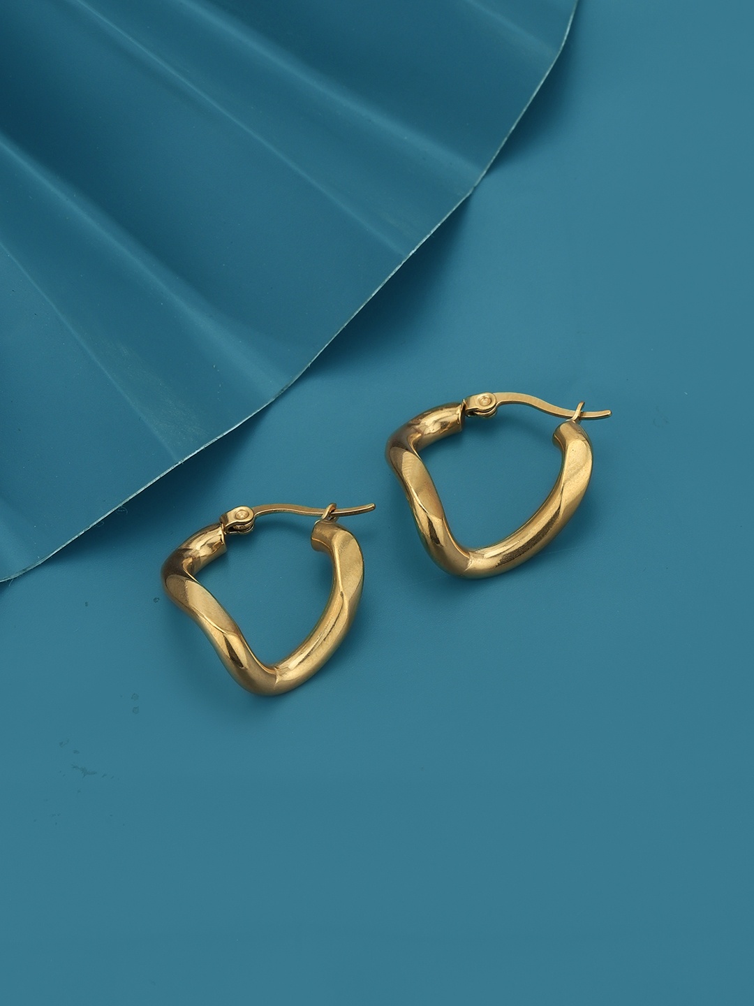 

Carlton London Gold-Plated Quirky Hoop Earrings