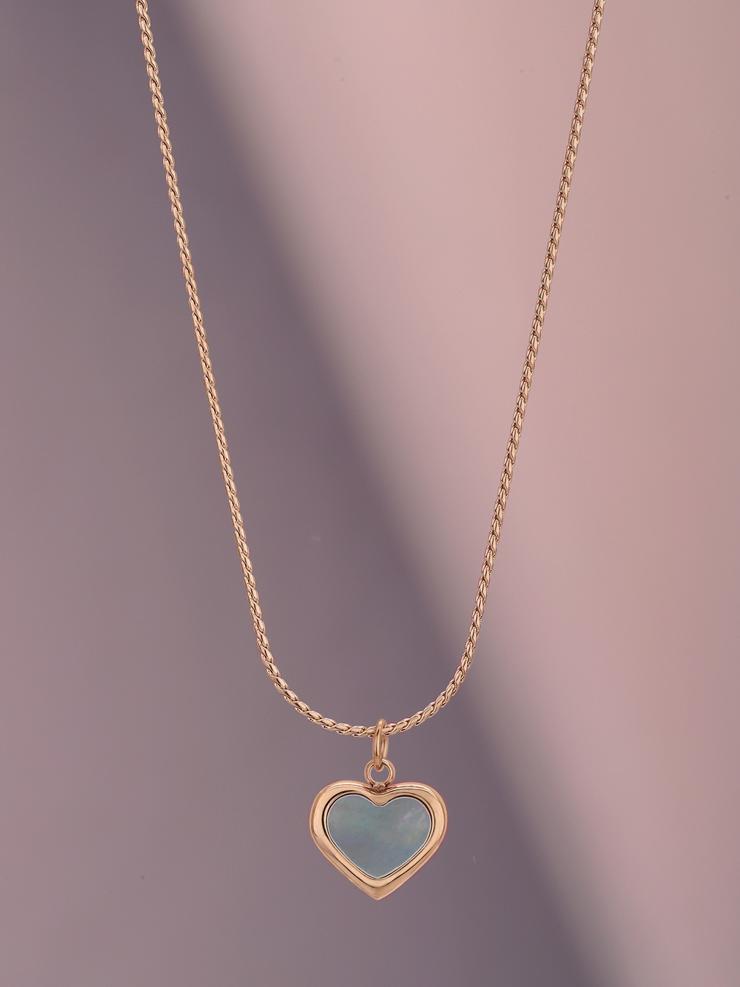 

Carlton London Rose Gold-Plated Heart Shaped Pendant with Chain