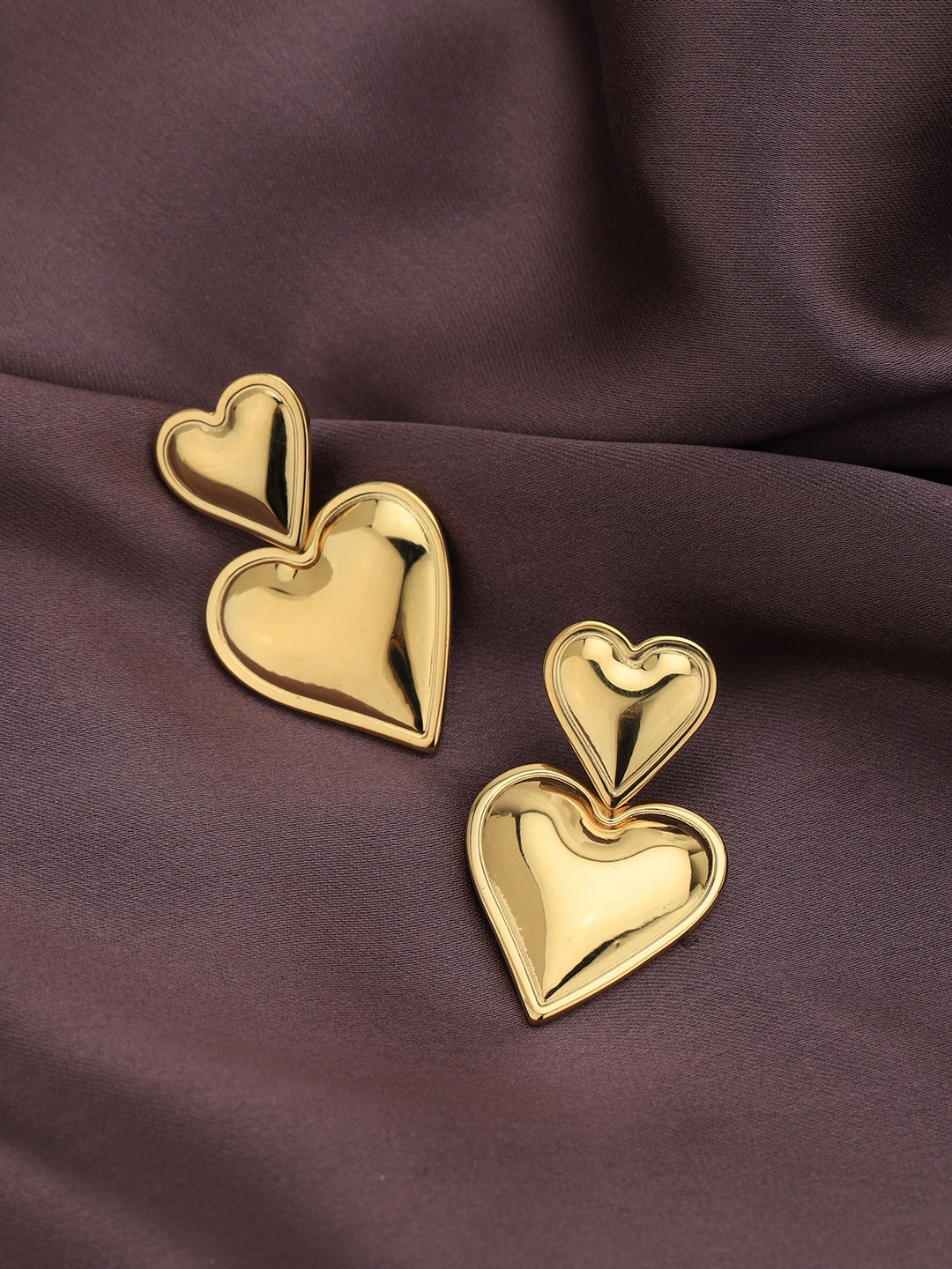 

Carlton London Gold-Plated Heart Shaped Stainless Steel Studs