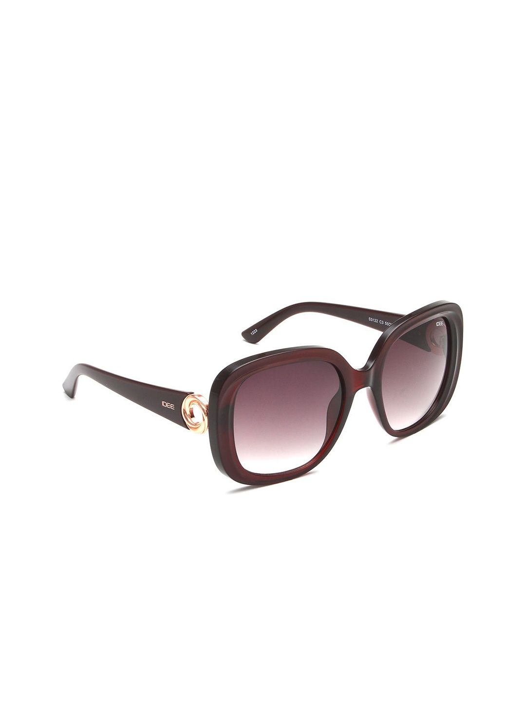 

IDEE Women Square Sunglasses with UV Protected Lens IDS3122C3SG, Red