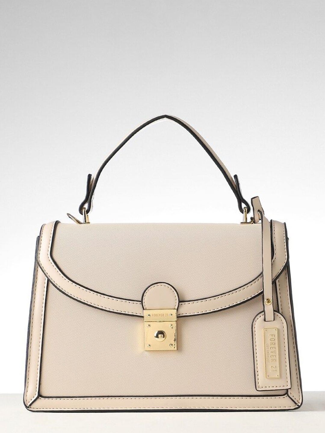 

FOREVER 21 Structured Handheld Bag, Beige