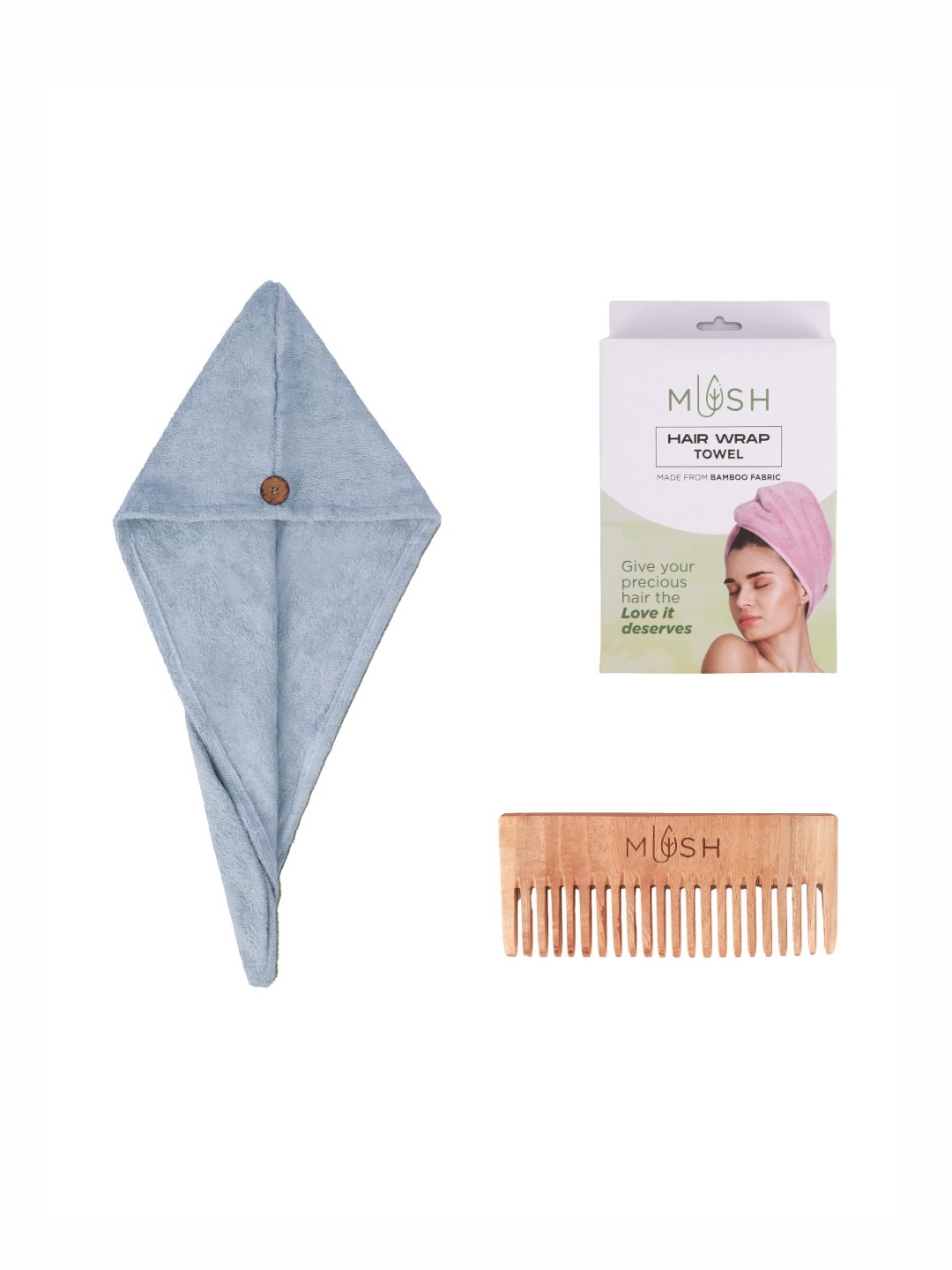 

MUSH Blue Bamboo 500 GSM Hair Wrap Towel