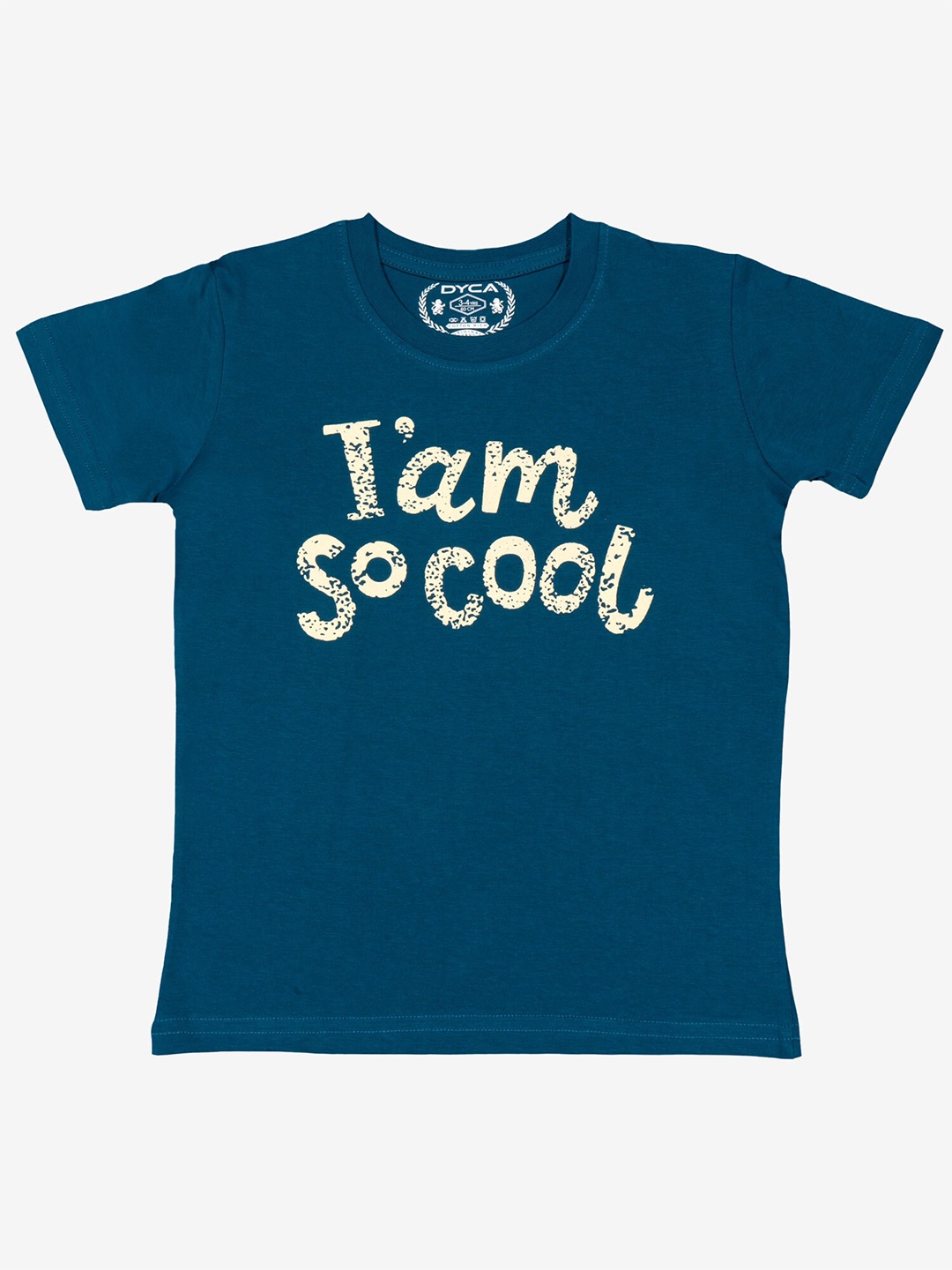

DYCA Boys Typography Printed Round Neck T-shirt, Teal