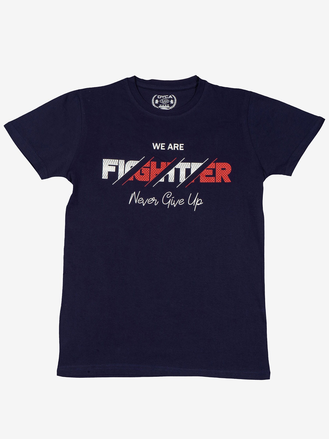 

DYCA Boys Typography Printed Nautical Round Neck T-shirt, Navy blue