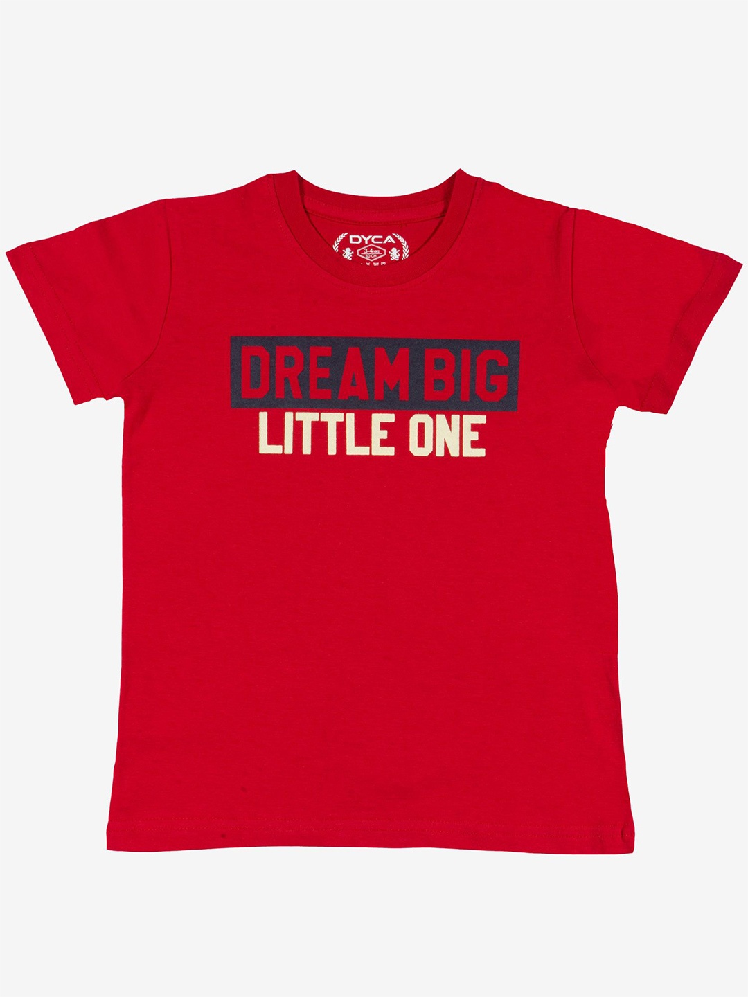 DYCA Boys Typography Printed Round Neck T-shirt, Red