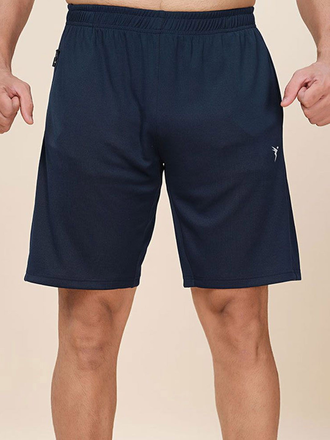 

Technosport Men Plus Size Slim Fit Mid-Rise Rapid-Dry Training Shorts, Navy blue