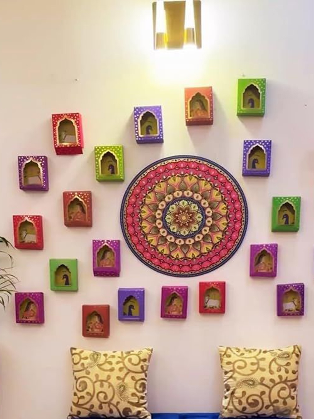 

BS AMOR 2-Pcs Brown Wooden Art & Craft Wall Hanging