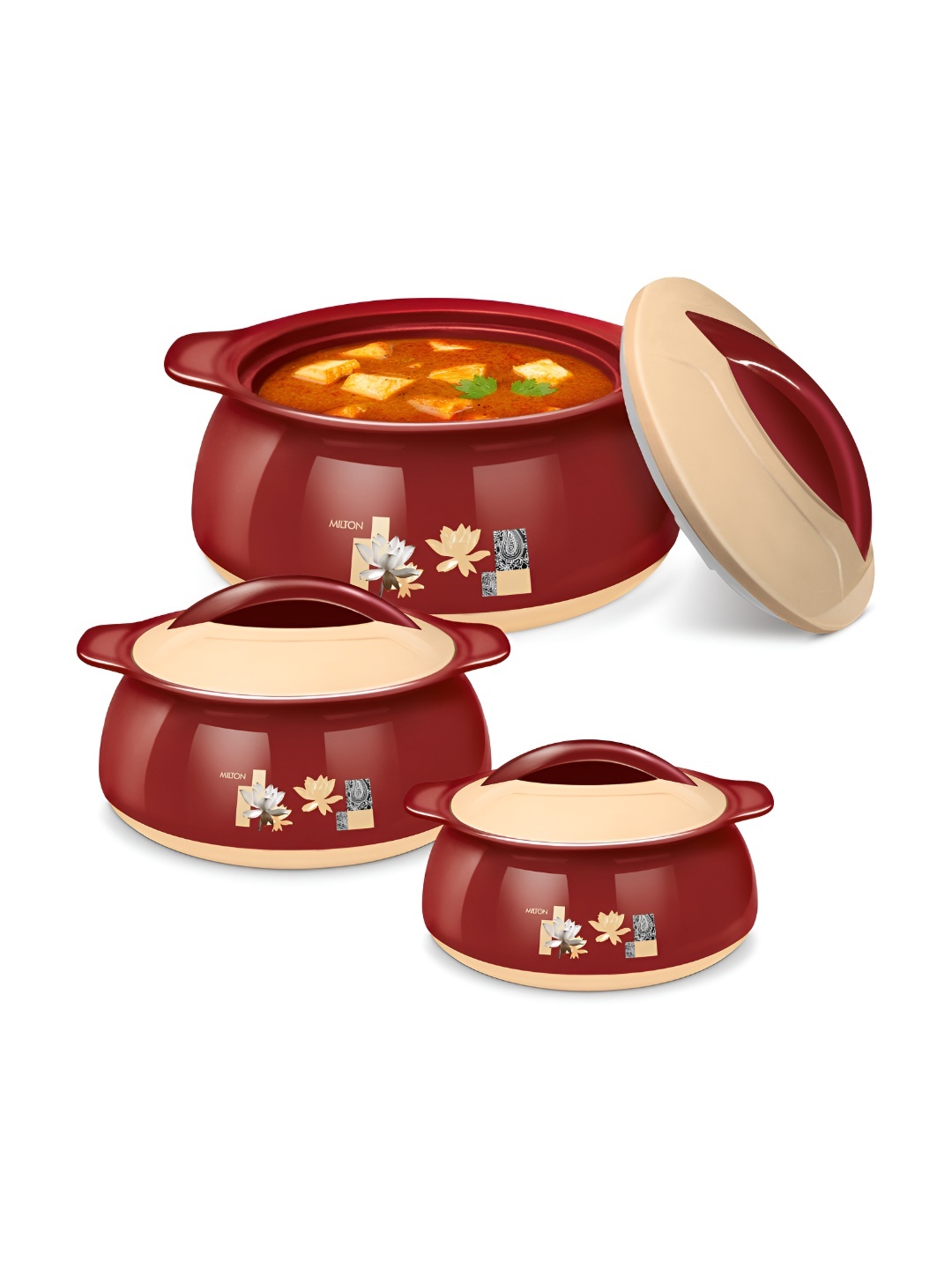 

Milton Set of 3 Delish Jr PU Insulated Inner Stainless Steel Casserole Gift Set, Brown