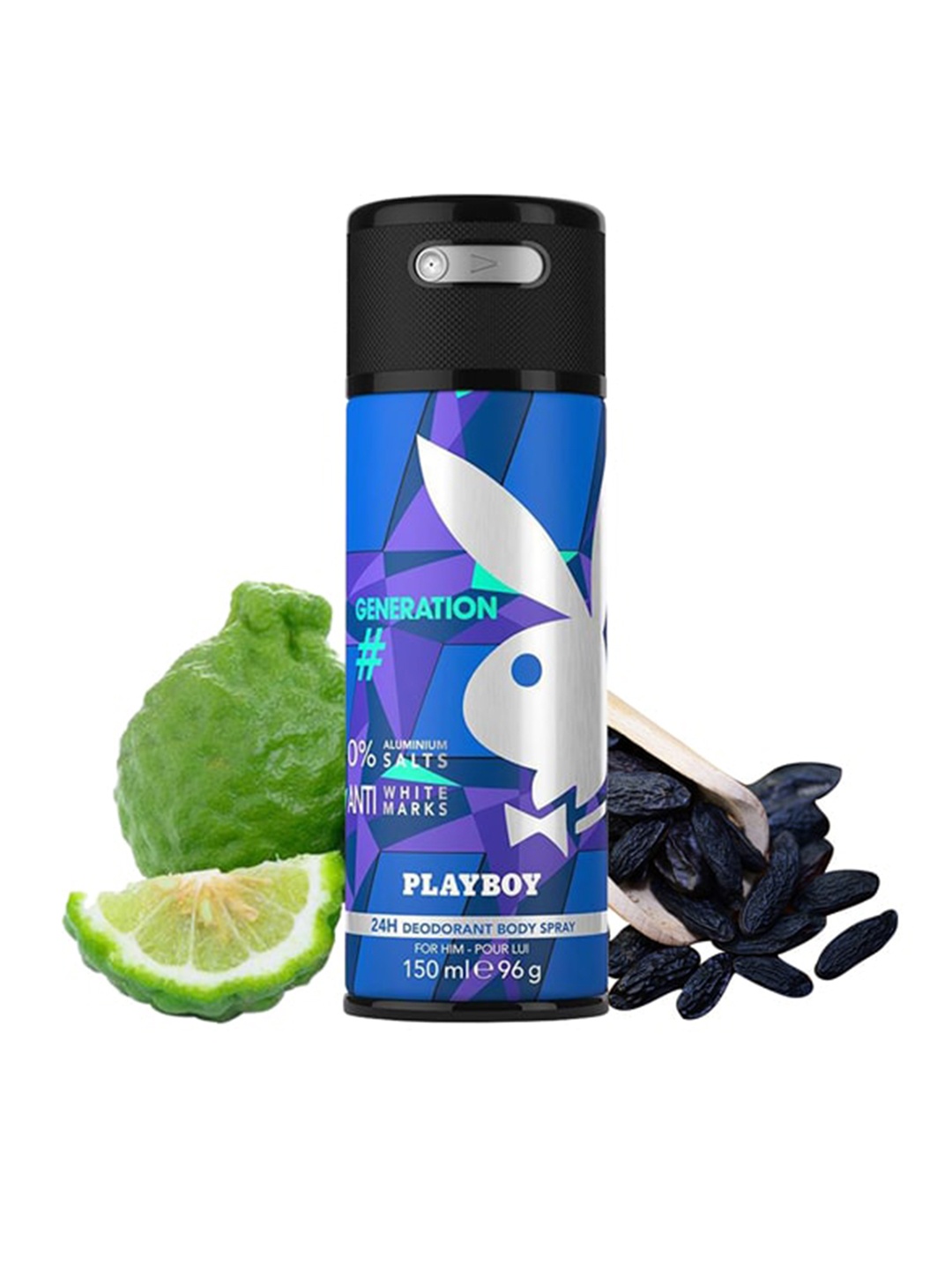 

Playboy Generation Men Set Of 4 Deodorant Spray - 96 g (150 ml) Each, Transparent