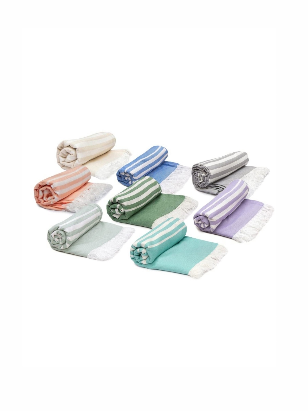 

MUSH 8 Pieces Assorted Striped Other 250 GSM Towel Set