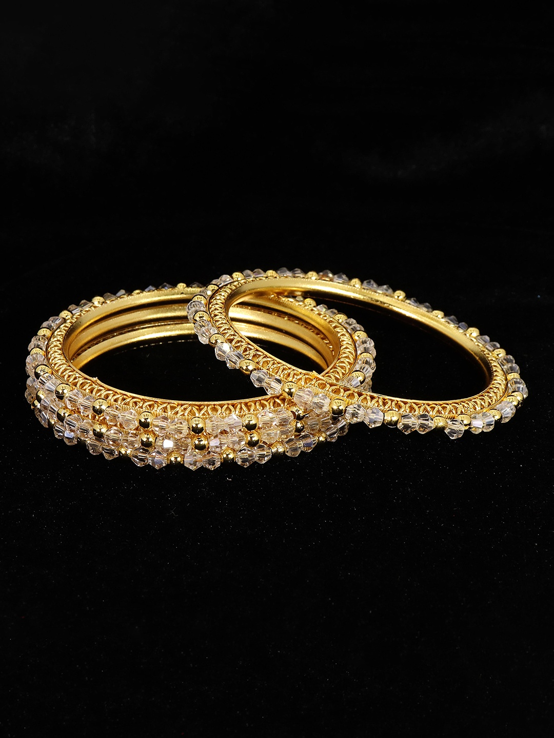 

NMII Gold-Plated Set Of 4 Pearls Studded Bangles